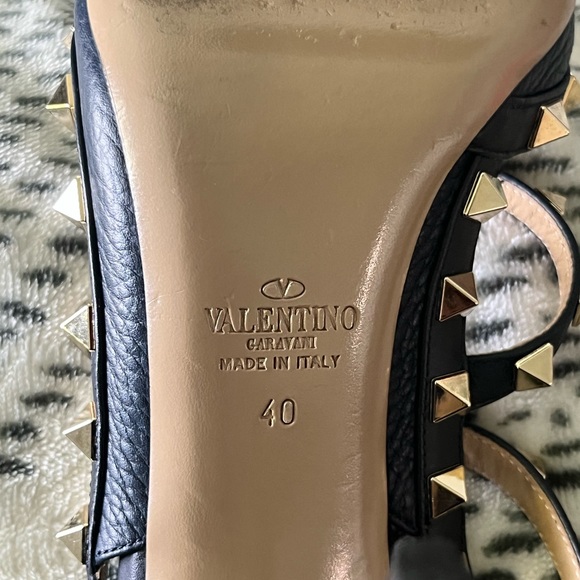 Valentino rock stud heels navy blue leather size 40 in original box. xtra studs - Picture 5 of 6